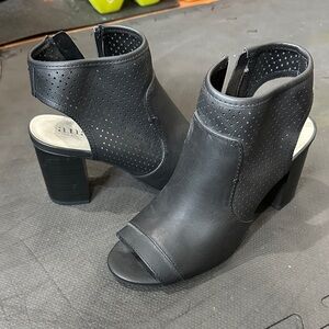 a.n.a Black Perforated Heeled Boots